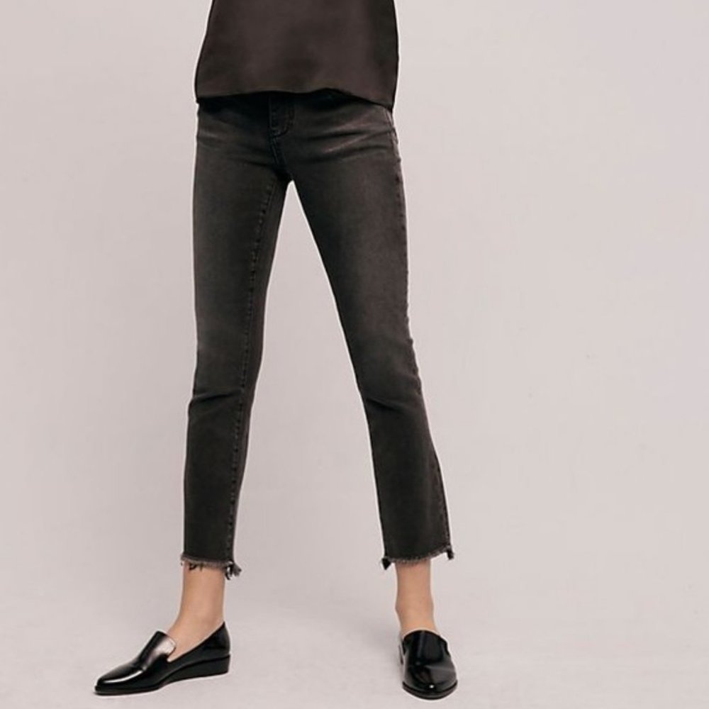 Anthropologie Pilcro Raw Hem Vintage Slim Straight Cropped Jeans